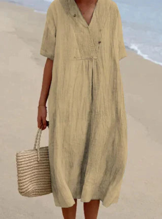 Dames Linnen Jurk Elegant Ontwerp Ademend voor Zomer - Amanda-5