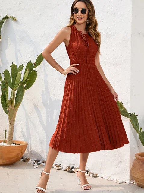 Variant image for Dames Gala Jurk Zwart met Plissé Halterdesign - Elegant-41