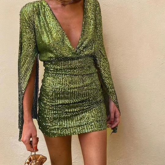 Dames Glitterjurk Elegante Snit Feestelijke Glitter Jurk - Lisa-4