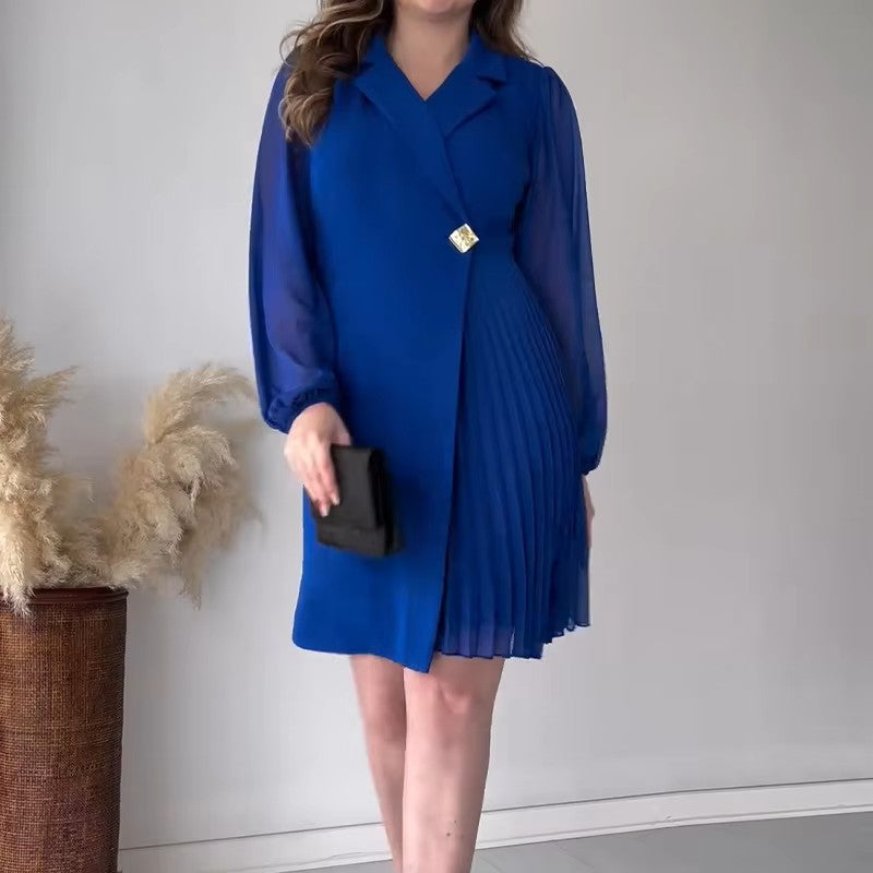 Dames Blazer Jurk Elegant Getailleerd Design Midi - Nadine-5