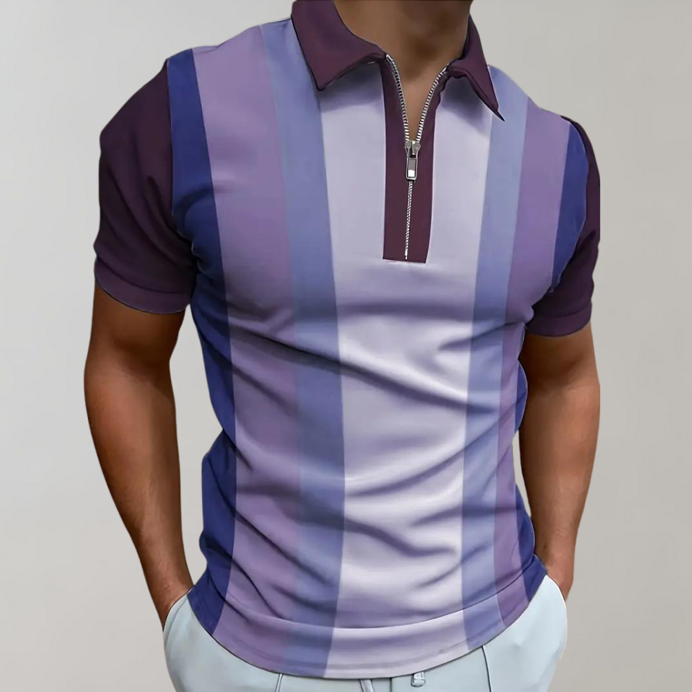 Bastiaan - Modern poloshirt met halve rits