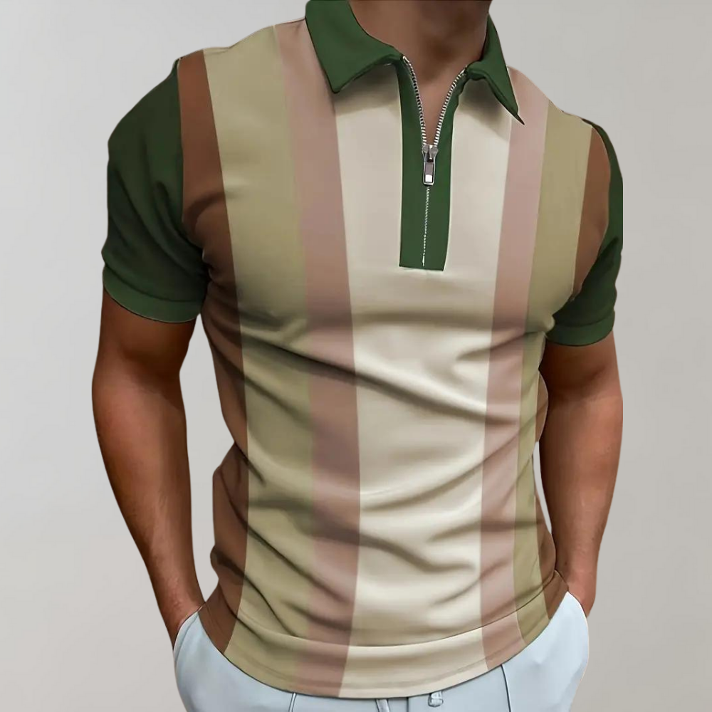 Bastiaan - Modern poloshirt met halve rits