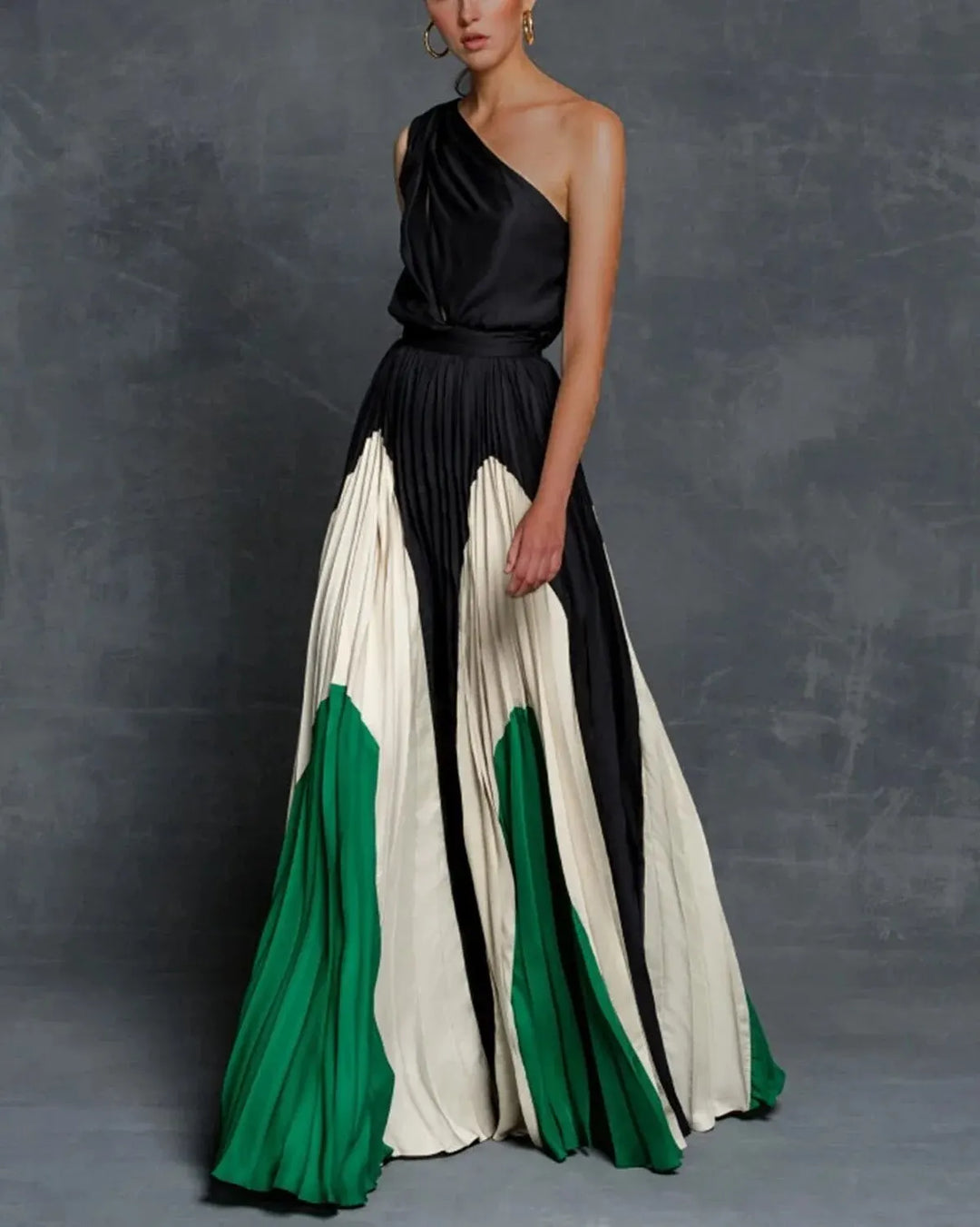 Variant image for Dames Maxi Jurk Off-the-Shoulder Kleurblok Vloeiende Rok - Estelle-7