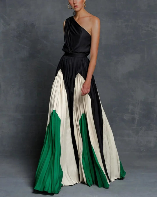Variant image for Dames Maxi Jurk Off-the-Shoulder Kleurblok Vloeiende Rok - Estelle-7