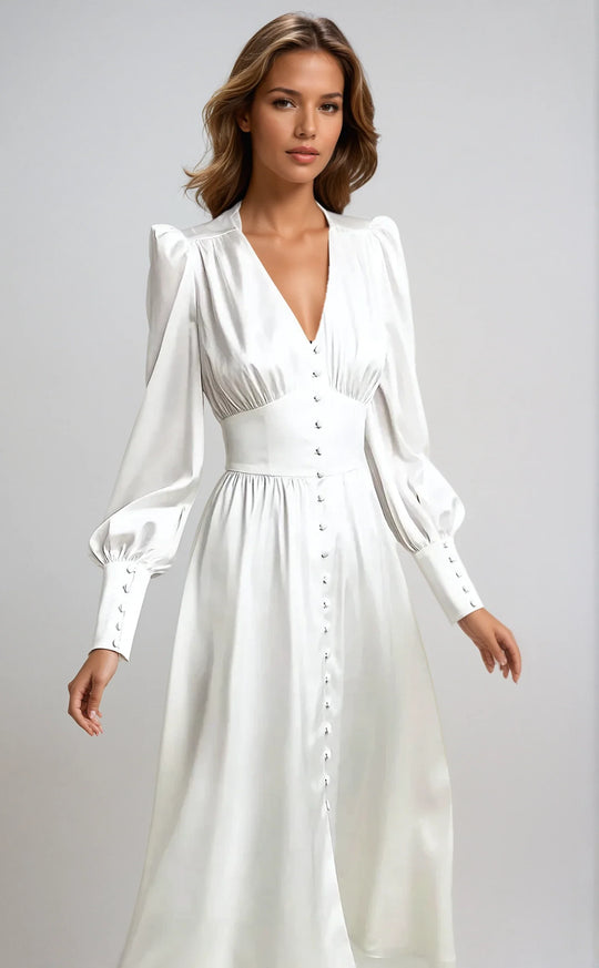 Dames Midi-jurk Elegante Vloeiende Pasvorm Voor Zomer - Ayumi-4