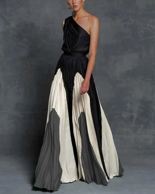 Variant image for Dames Maxi Jurk Off-the-Shoulder Kleurblok Vloeiende Rok - Estelle-13