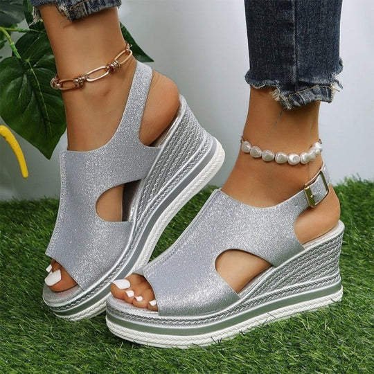 Selina - Moderne sandalen met sleehak