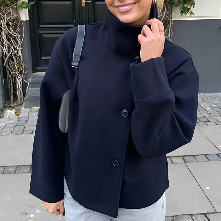 Tussenjas Dames | Opstaande Kraag & Knopensluiting