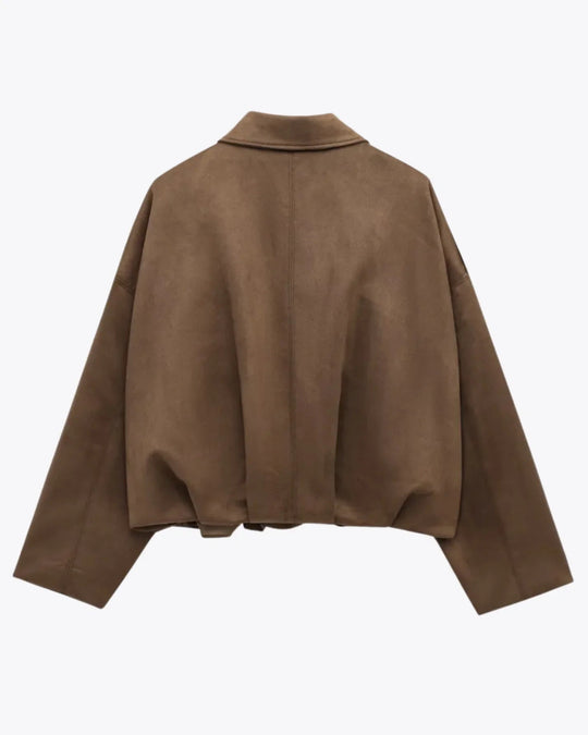 Tussenjas Dames | Oversized suede leren jas | Comfort & Bewegingsvrijheid