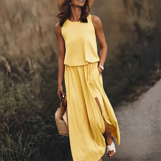 Variant image for Dames Maxi Jurk Mouwloos Elegante Kleuren Ademend - Sophie-25