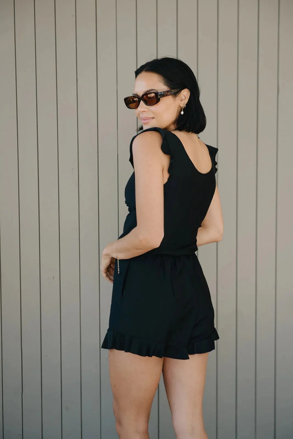 Dames Zwem Romper Elegante Gekruiste V-hals met Ruches - Valerie-4