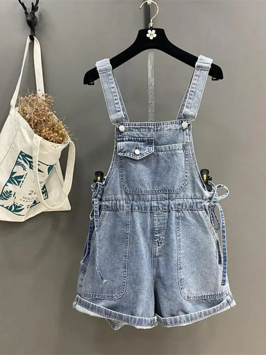 Dames Spijker Jumpsuit Casual Vintage Design Met Verstelbare Pasvorm - Lisa-3