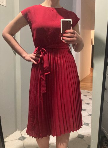 Vrouwen Elegante Flatterende Korte Mouwen Riem Midi Zomerjurk - Nora