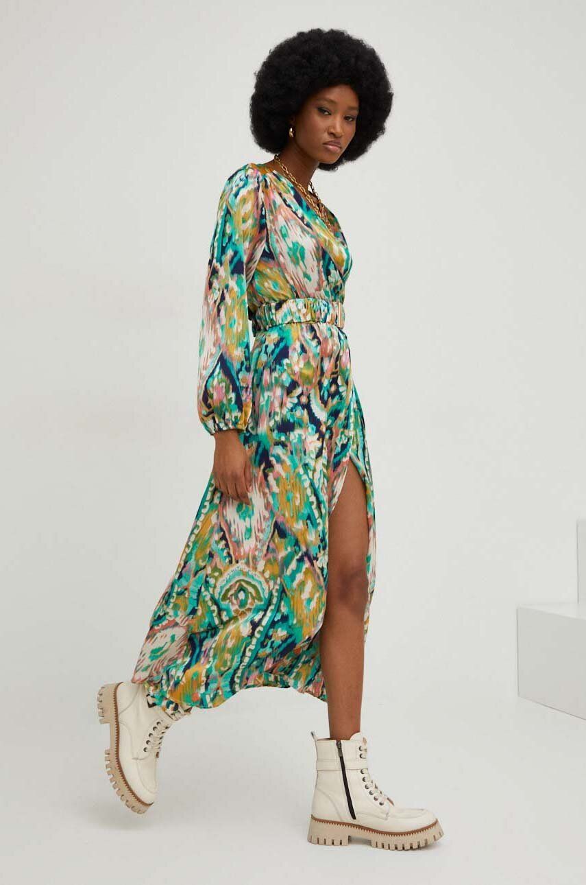 Dames Maxi Jurk Flatterend Wikkelontwerp met Hoge Split - Lara-6