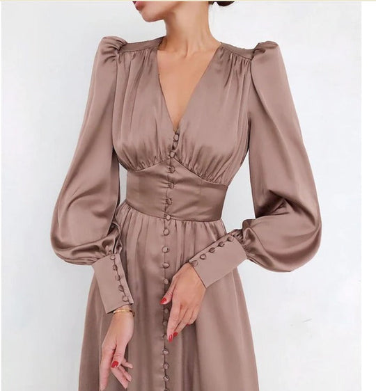 Dames Midi-jurk Elegante Vloeiende Pasvorm Voor Zomer - Ayumi-1