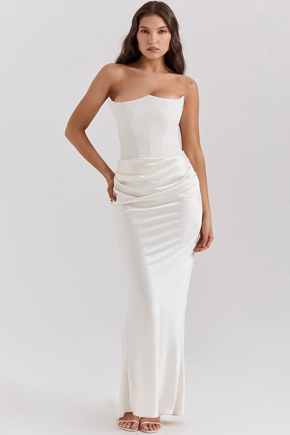 Variant image for Dames Strapless Zwarte Maxi Jurk Elegante Aansluitende Pasvorm - Amalia-5