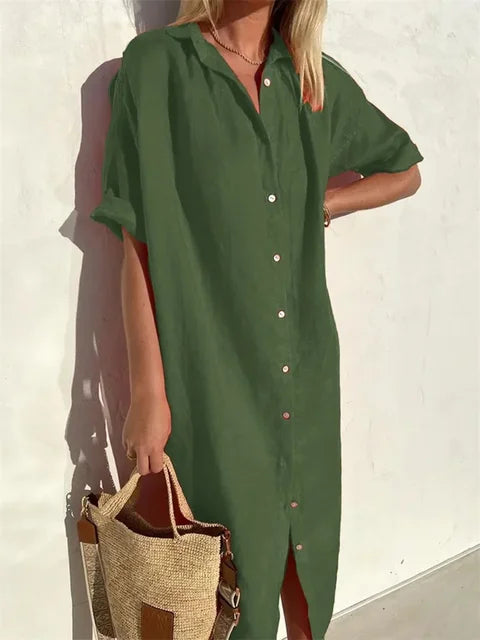 Dames Lange Zomerjurk Elegante Rechte Pasvorm - Annabelle-4
