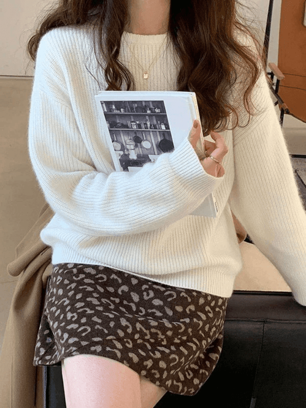 Zoey - Effen trui met ronde halslijn