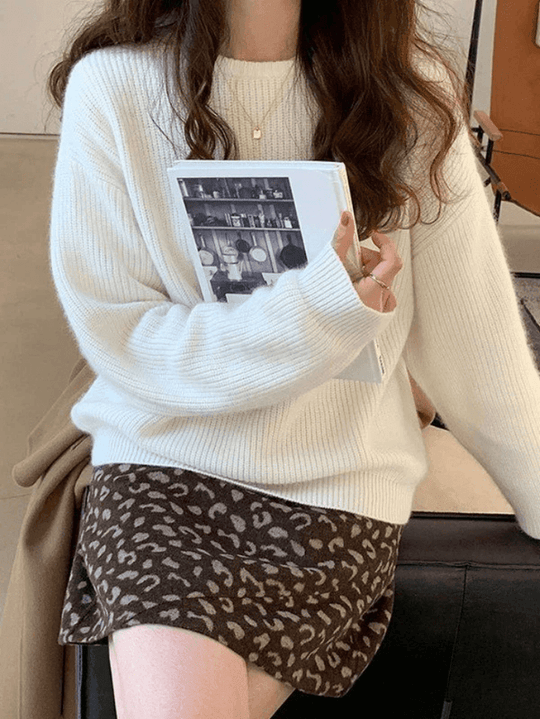 Zoey - Effen trui met ronde halslijn