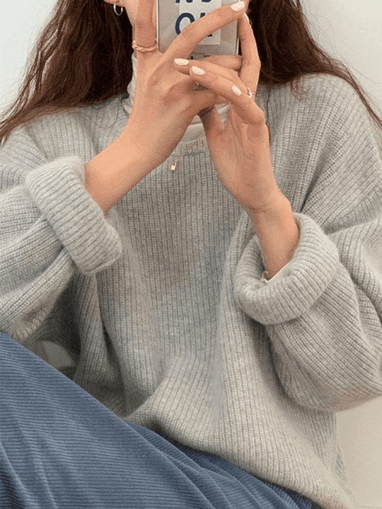 Zoey - Effen trui met ronde halslijn