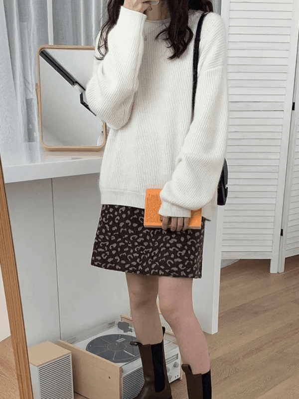 Zoey - Effen trui met ronde halslijn