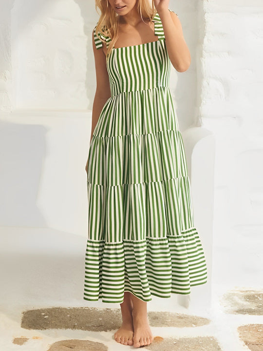 Zomerjurk met bandjes groen