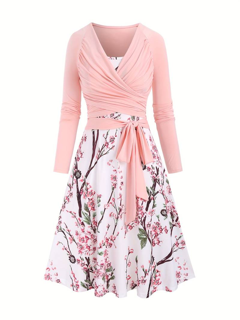 Dames Jurk Set Bloemontwerp Zomerjurk - Lisa-2