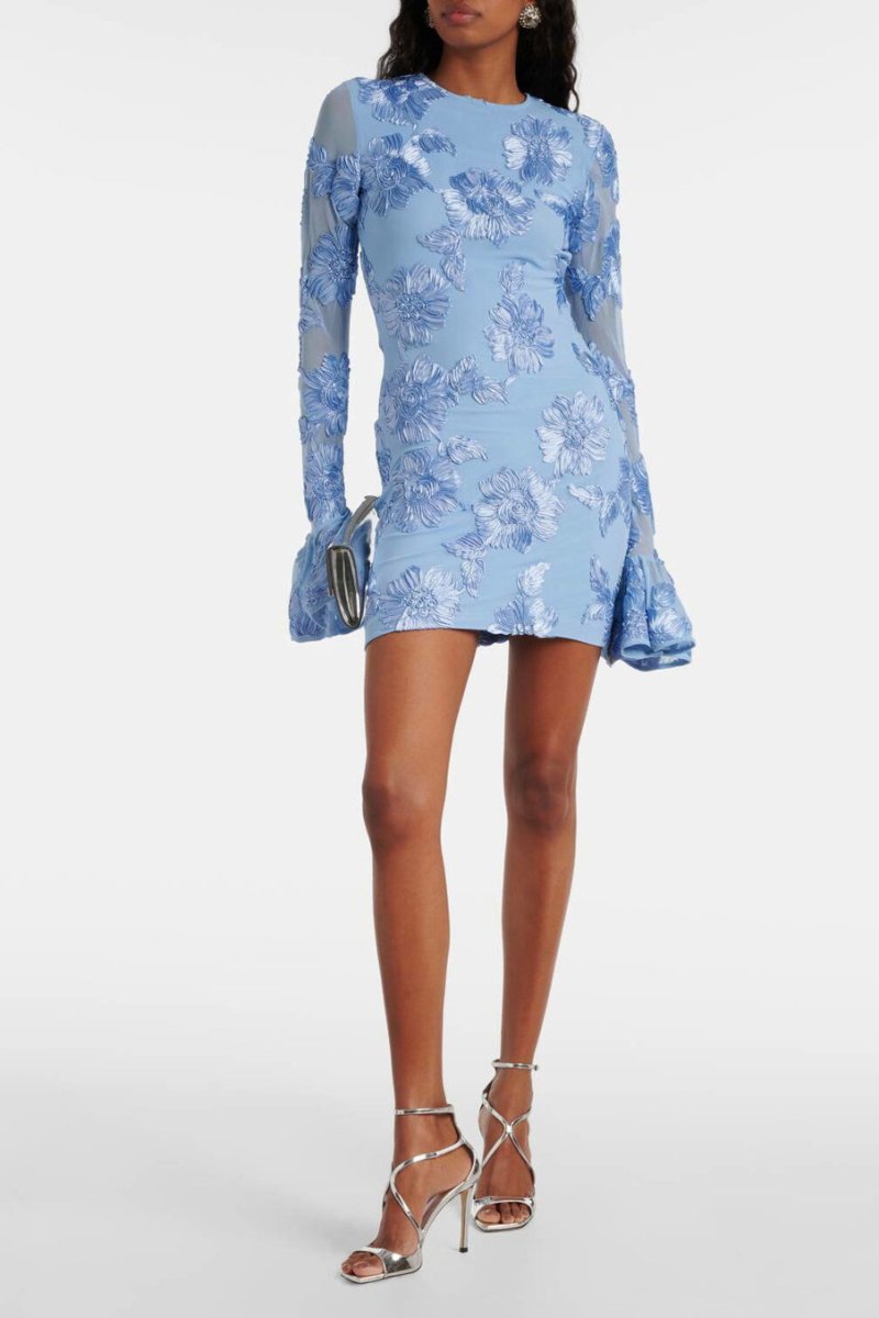 Variant image for Dames Mini-jurk Bloemenborduursel Elegante Pasvorm - Zomerstijl Aurora-5