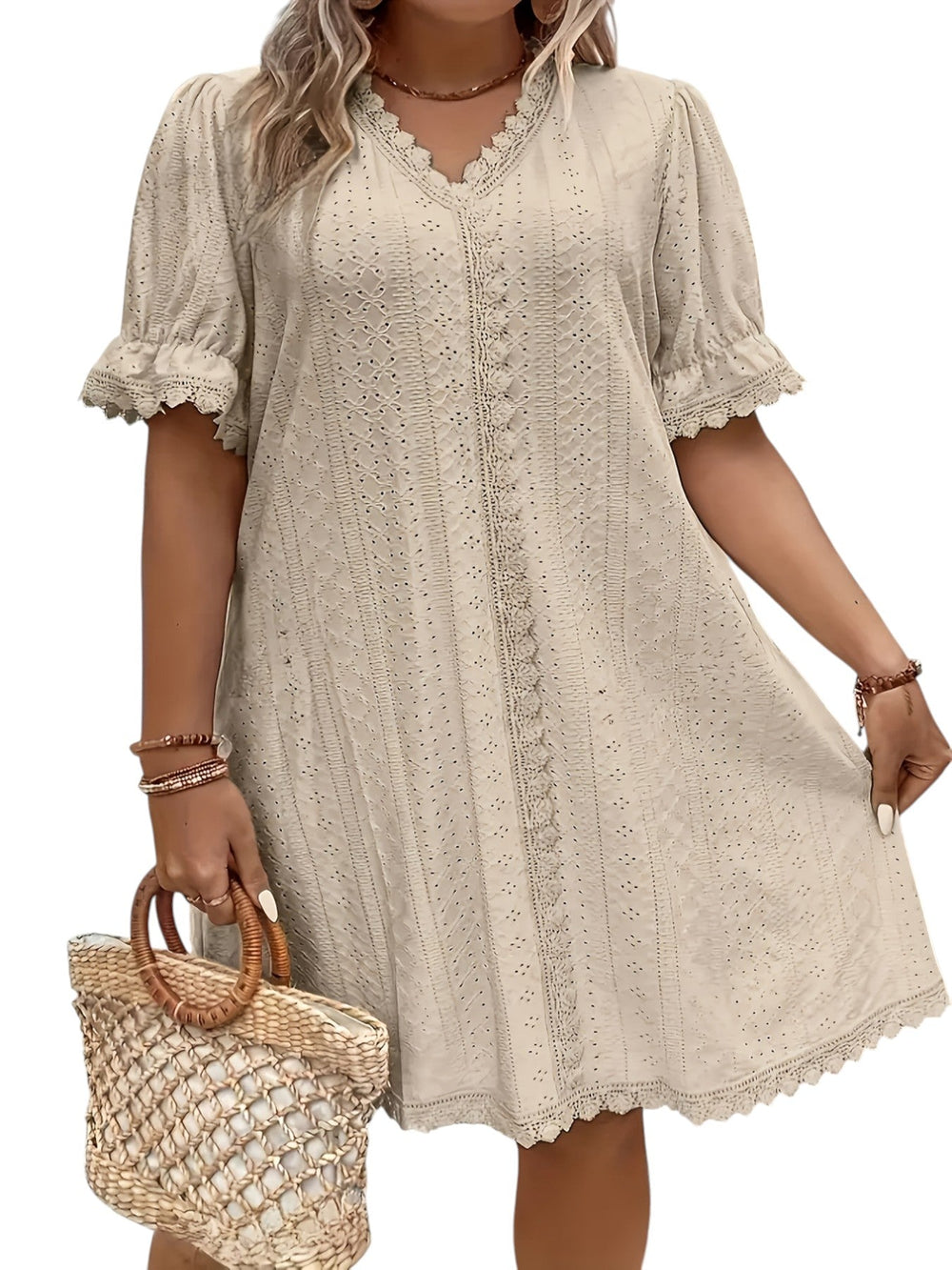 Dames Plus Size V-Hals Jurk Elegant en Comfortabel - Sophie-2