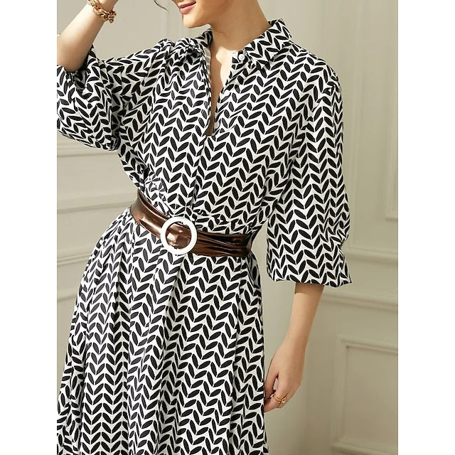 Lange Jurk Dames Elegante Comfortabele Pasvorm - Nola-2