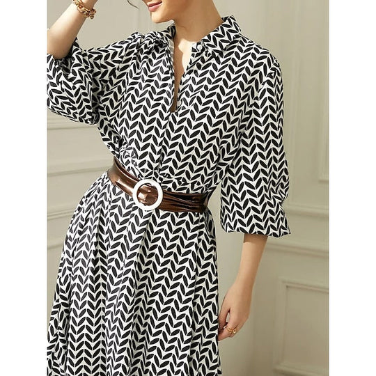 Lange Jurk Dames Elegante Comfortabele Pasvorm - Nola-2