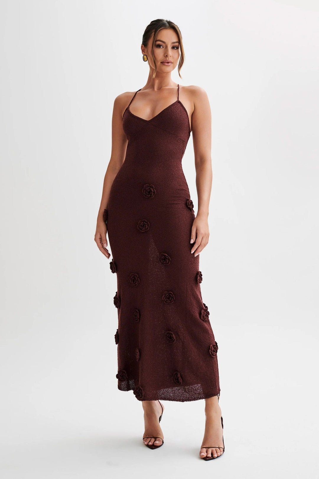 Variant image for Dames Maxi Jurk Elegante Open Rug met Bloemendetails - Luciana-4