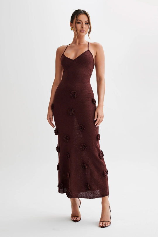 Variant image for Dames Maxi Jurk Elegante Open Rug met Bloemendetails - Luciana-4