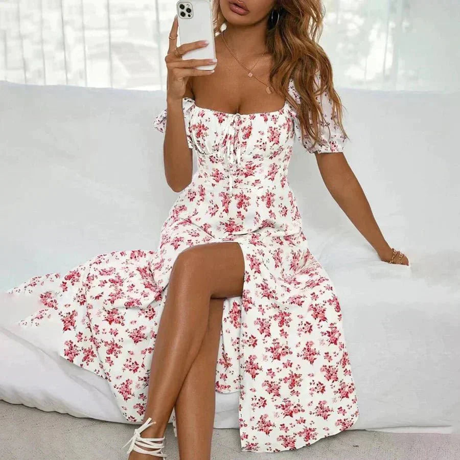 Variant image for Dames Zomerjurk Elegante Bloemenprint Ademend Comfortabel - Stilla-15