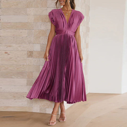 Variant image for Dames Mouwloze V-hals Lange Maxi Jurk Elegante Pasvorm - Sophie-25