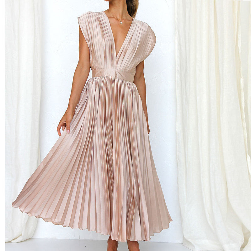 Variant image for Dames Mouwloze V-hals Lange Maxi Jurk Elegante Pasvorm - Sophie-7