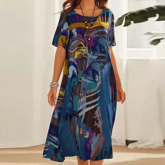 Variant image for Dames Zomerjurk Elegante Casual Stijl Met Ademende Stof - Nanna-1