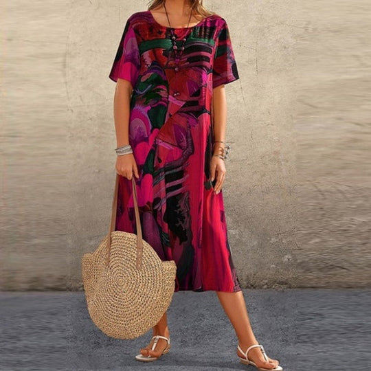 Variant image for Dames Zomerjurk Elegante Casual Stijl Met Ademende Stof - Nanna-17