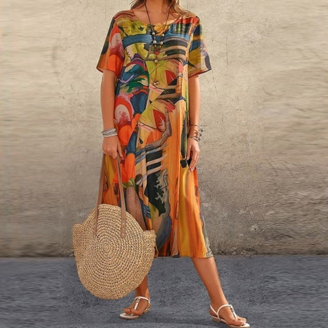 Variant image for Dames Zomerjurk Elegante Casual Stijl Met Ademende Stof - Nanna-25