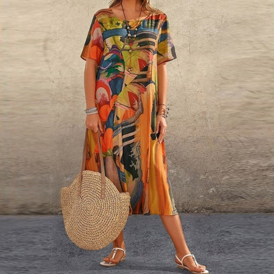 Variant image for Dames Zomerjurk Elegante Casual Stijl Met Ademende Stof - Nanna-25