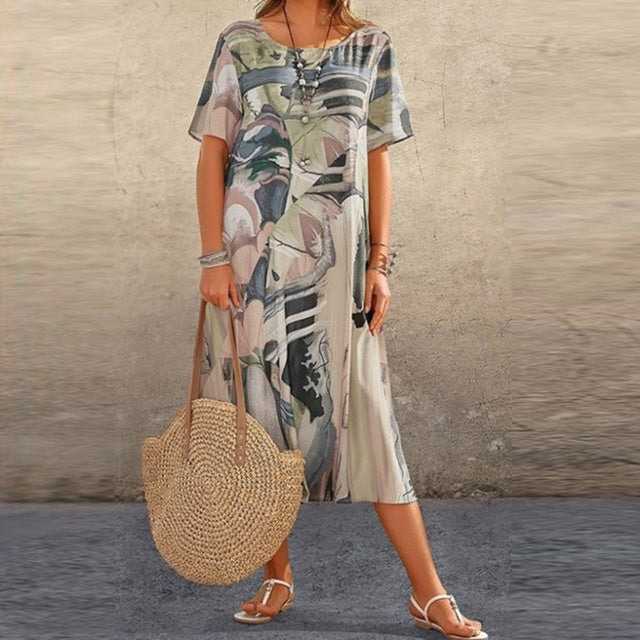 Variant image for Dames Zomerjurk Elegante Casual Stijl Met Ademende Stof - Nanna-33