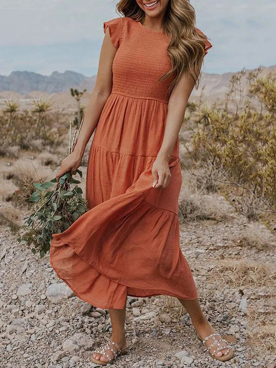 Variant image for Dames Maxi Jurk Met Vlindermouwen Zomer - Joline-5