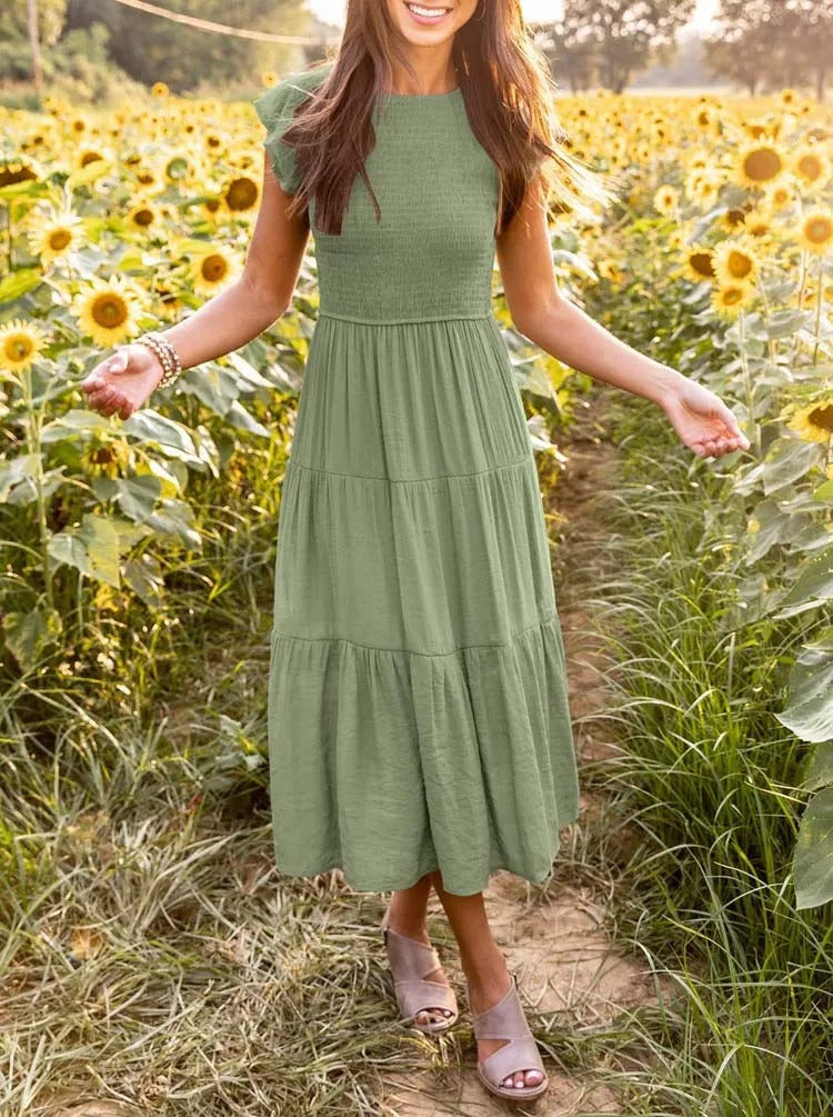 Variant image for Dames Maxi Jurk Met Vlindermouwen Zomer - Joline-9