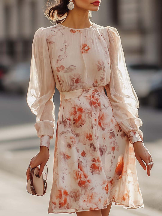 Dames Geplooide Zomerjurk met Bloemenprint en Korte Mouwen - Sophie-1