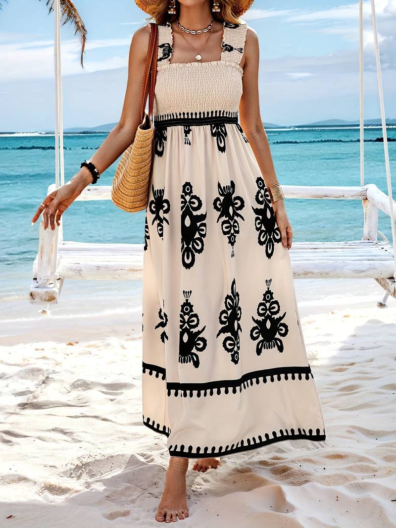 Dames Lange Jurk Vloeiende Boho Stijl voor Zomer - Ava-2