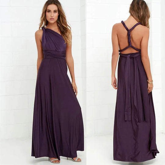 Dames Zwarte Lange Jurk Elegante Open Rug - Isolene-5