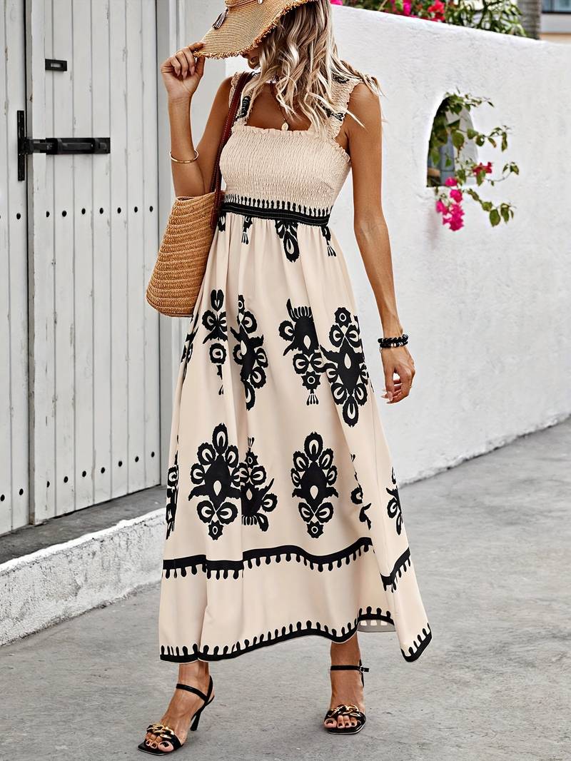 Dames Lange Jurk Vloeiende Boho Stijl voor Zomer - Ava-3