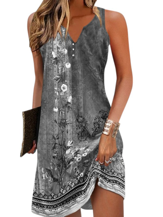Dames Zomerjurk Luchtige Stof Met Trendy Print - Lisa-2