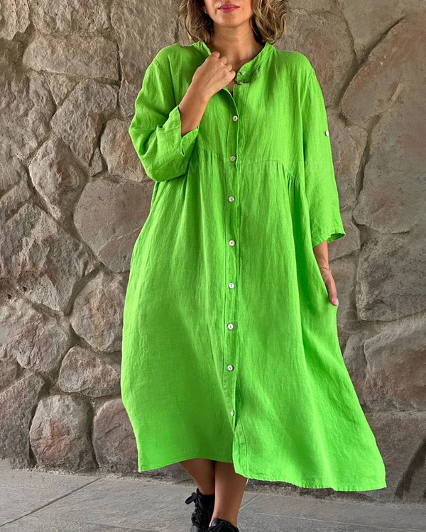 Variant image for Dames Katoen-Linnen Overhemdjurk Comfortabele Pasvorm - Emma-17
