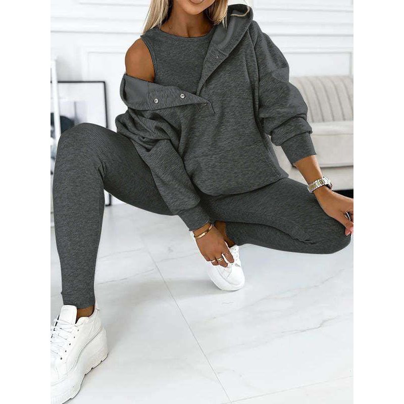 3-delige Knusse Hoodie Set voor vrouwen